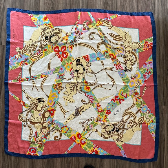 Oversized Japanese Silk Scarf17th Kyoto Kyosho